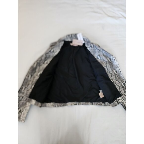 Philosophy Women's Snake Skin Print Embossed Faux Leather Moto Jacket Small NWT - Picture 6 of 13